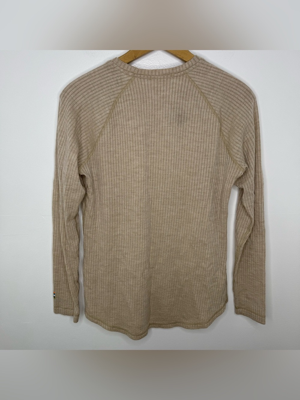 SMARTWOOL Women’s Tan Thermal Merino Rib Crew Top - Picture 5 of 6